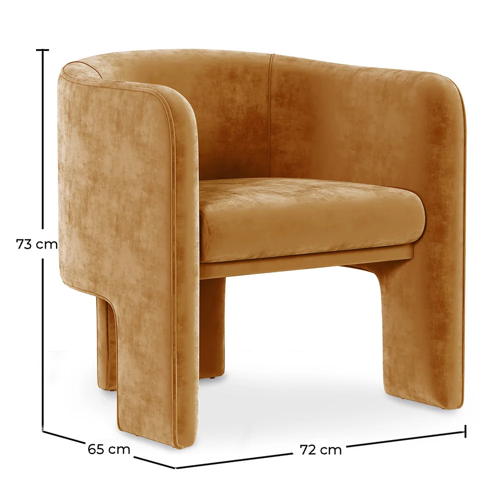 Velvet Upholstered Armchair - Callum image 10