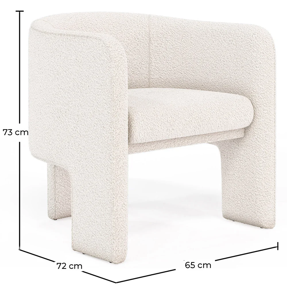 Design Armchair - Bouclé Fabric Upholstered Armchair - Curtis image 10