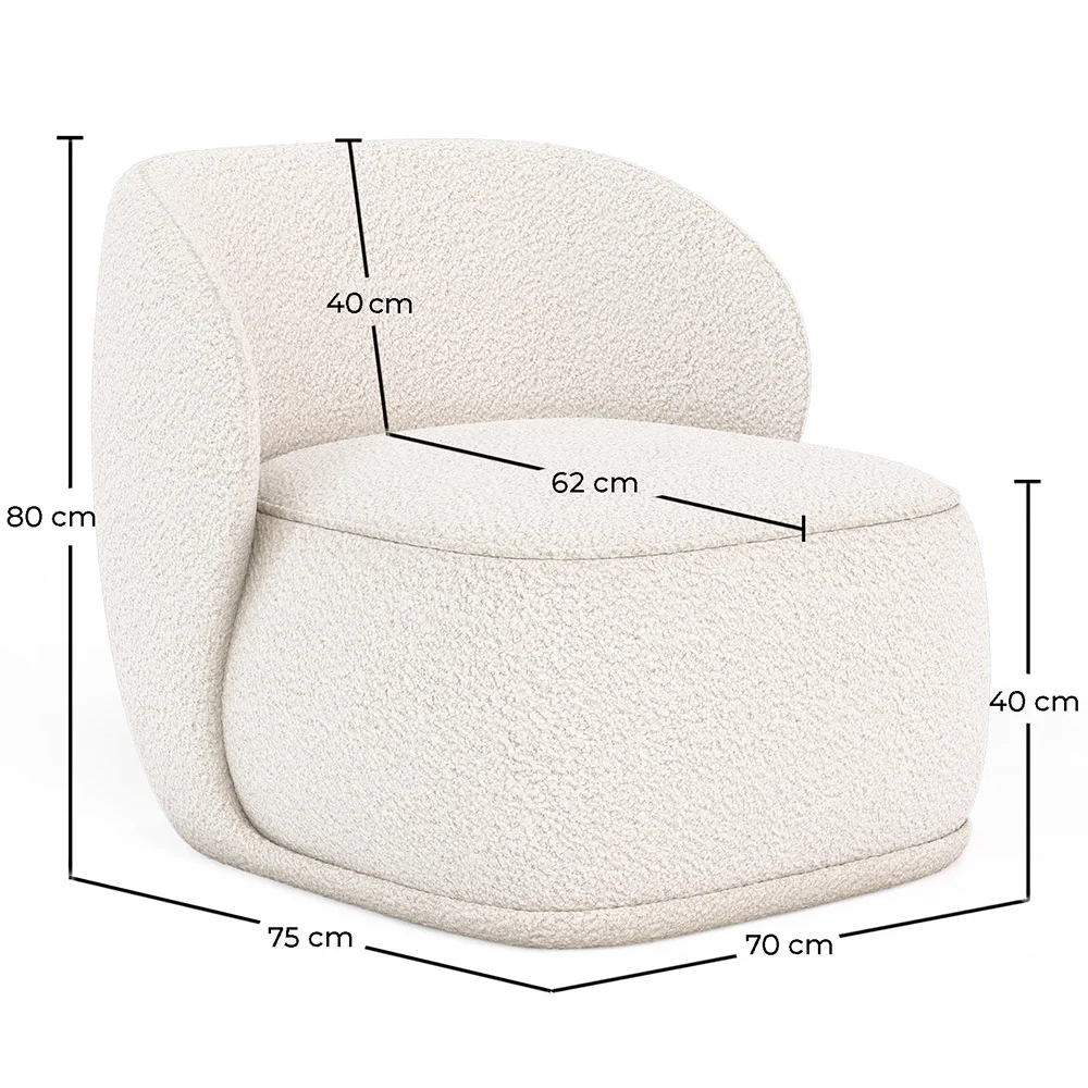 Bouclé Fabric Upholstered Armchair - Mykel image 10