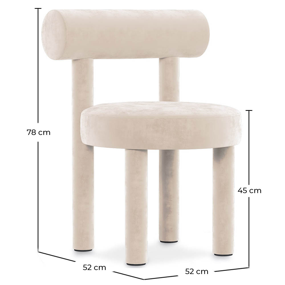 Chaise de salle à manger - Revêtement en velours - Rhys