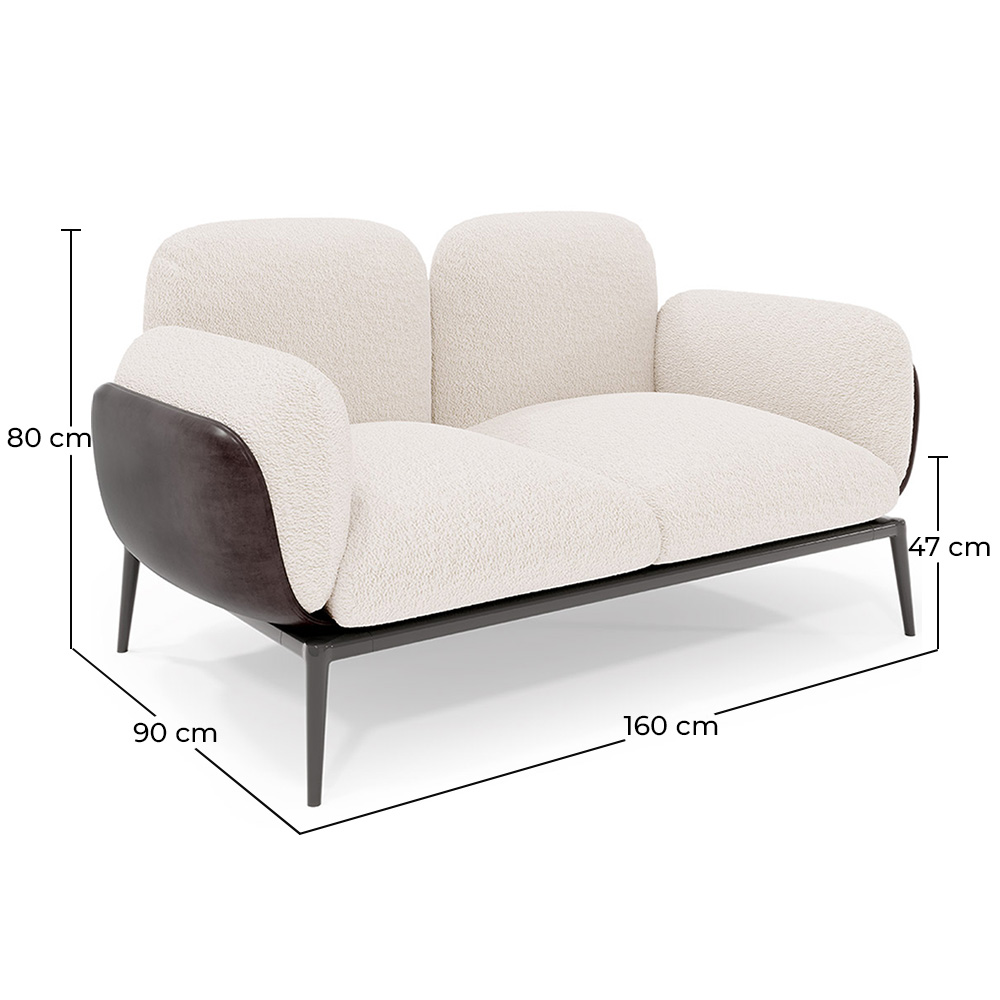 2-Seater Sofa - Upholstered in Bouclé Fabric - Vandan image 10