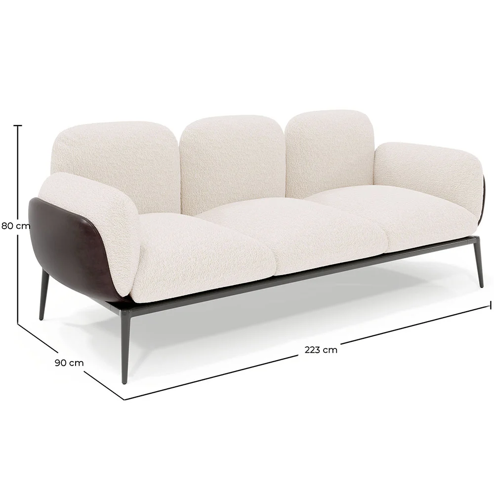 3-Seater Sofa - Upholstered in Bouclé Fabric - Vandan image 10