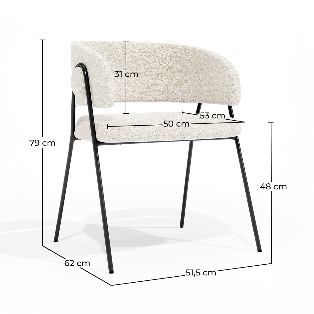 Dining chair - Upholstered in Bouclé Fabric - Charke image 10