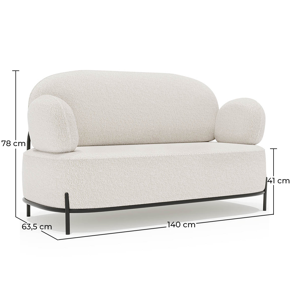 2/3-Seater Sofa - Upholstered in Bouclé Fabric - Baman image 10