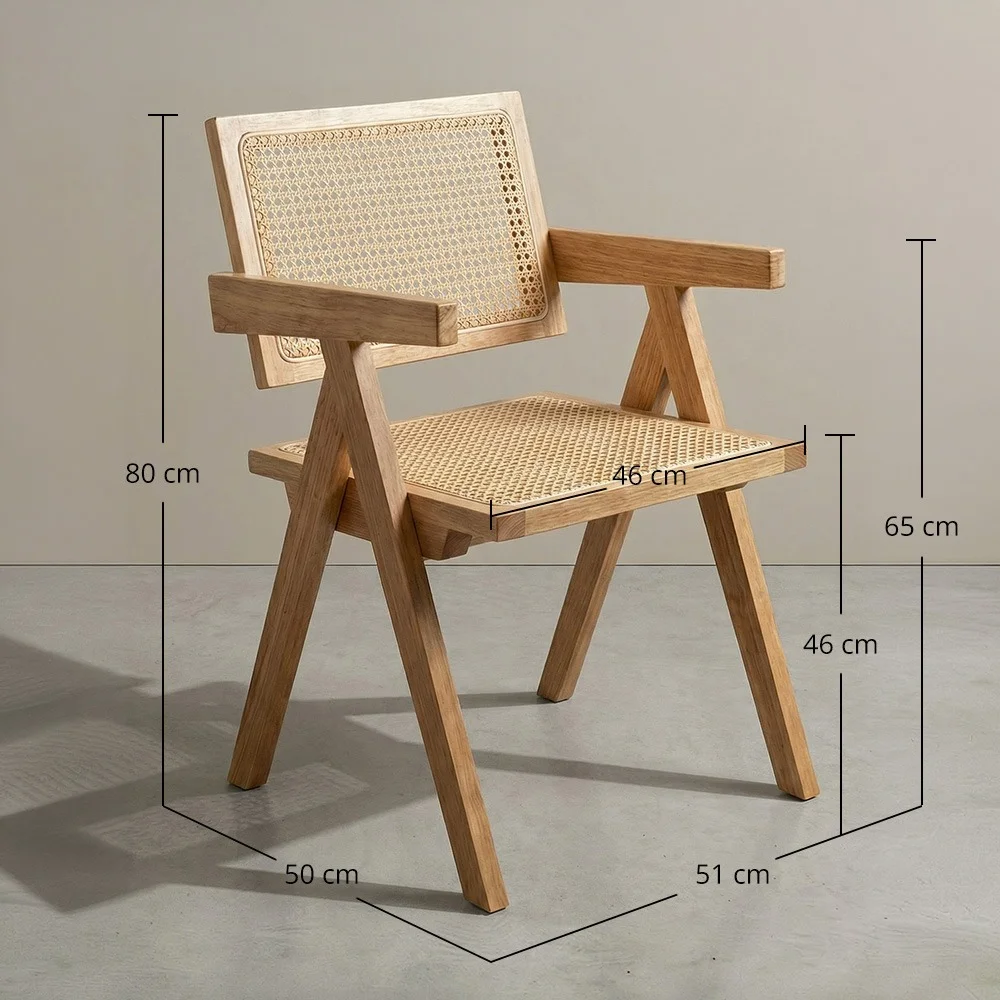 Dining Chair in Cane Rattan - with Armrests - Kane image 10