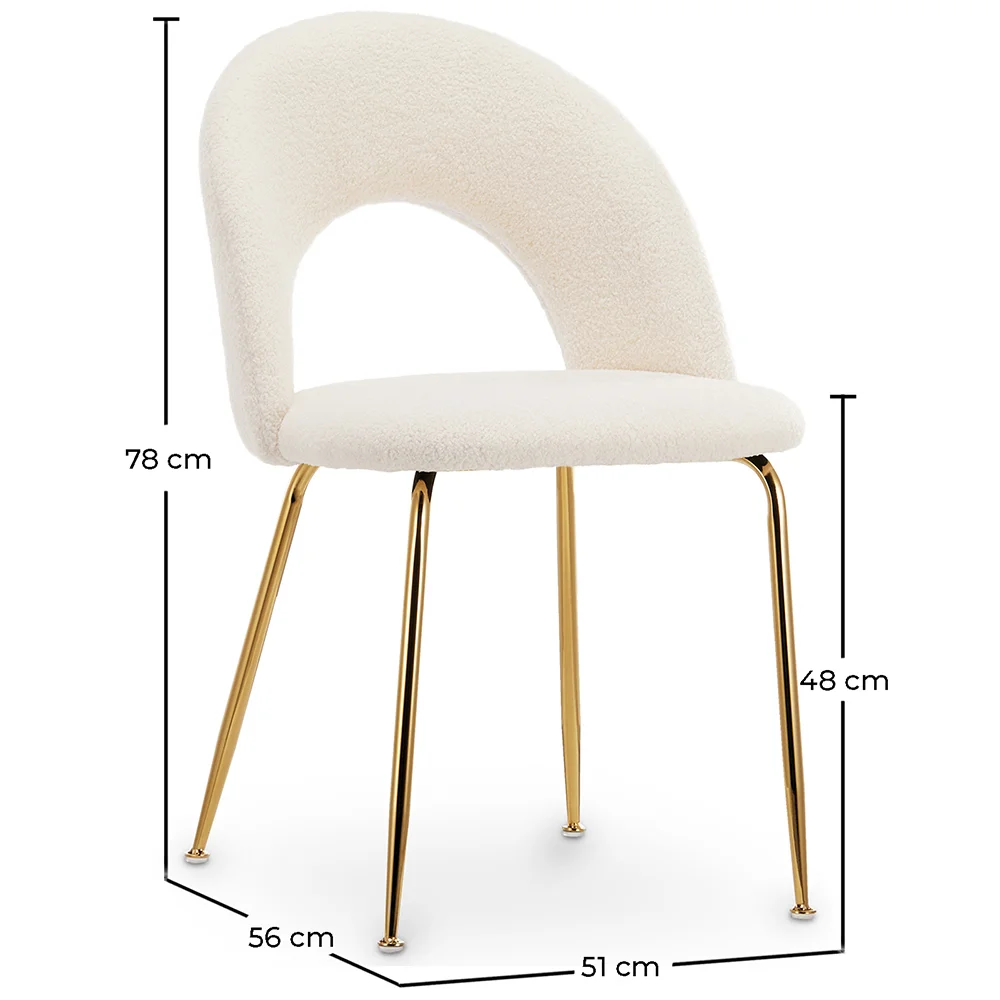 Dining Chair - Upholstered in Bouclé Fabric - Amarna image 10