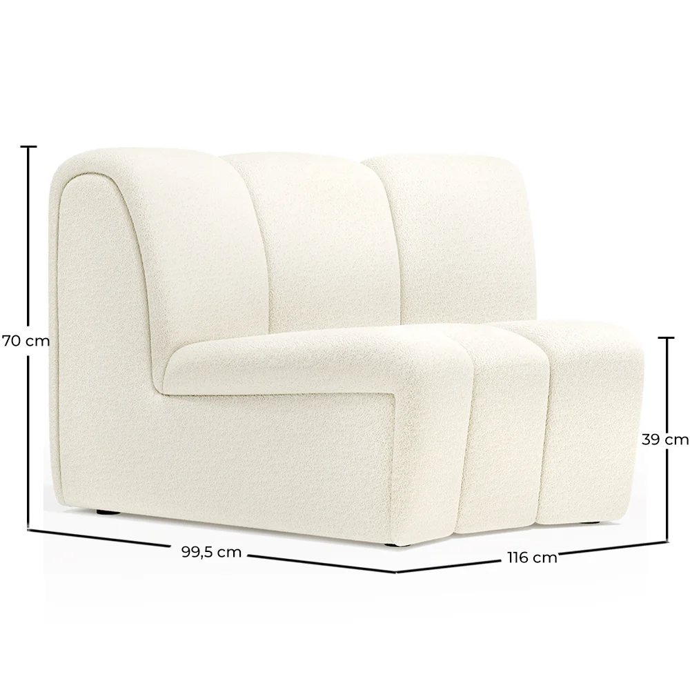 Curved Module Sofa - Upholstered in Bouclé Fabric - Herridon image 10