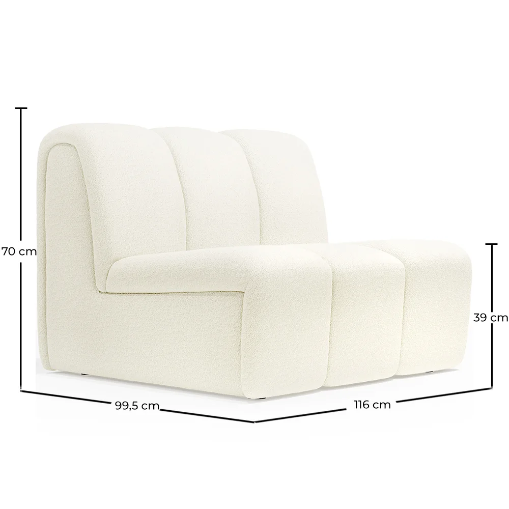 Straight Module Sofa - Upholstered in Bouclé Fabric - Herridon image 10