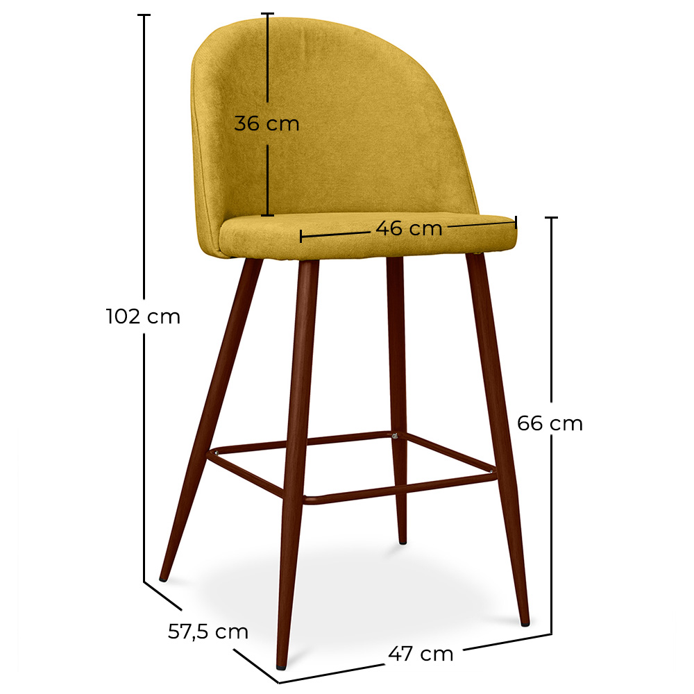 Fabric Upholstered Stool - Scandinavian Design - 66cm- Evelyne image 10