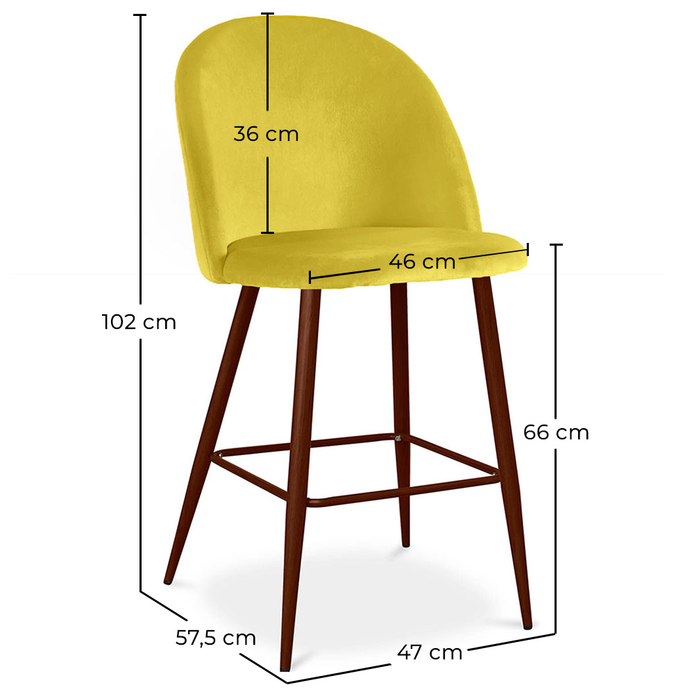 Velvet Upholstered Stool - Scandinavian Design - 66cm - Evelyne image 10