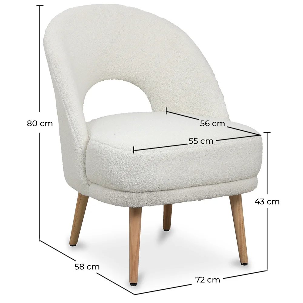 Upholstered Dining Chair in Bouclé - Devy image 10