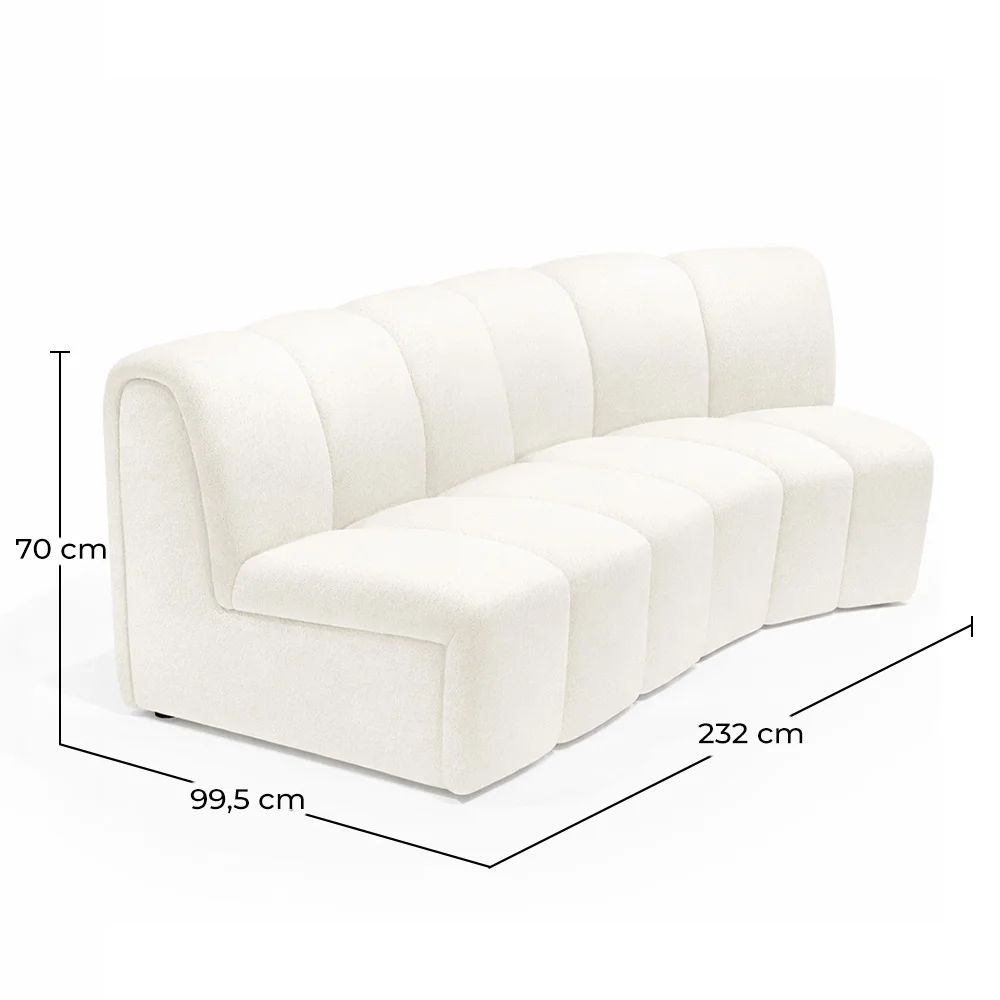 Modular Sofa - Upholstered in Bouclé - 2 Modules - 3/4 Seater - Herridon image 10