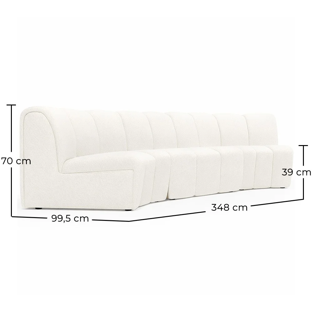Modular Sofa - Upholstered in Bouclé - 3 Modules - 4/5 Seater - Herridon image 10
