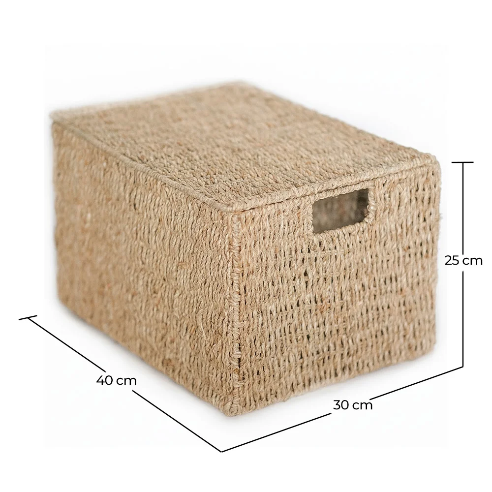 Natural Fiber Basket with Lid - 40x30CM - Maracay image 10