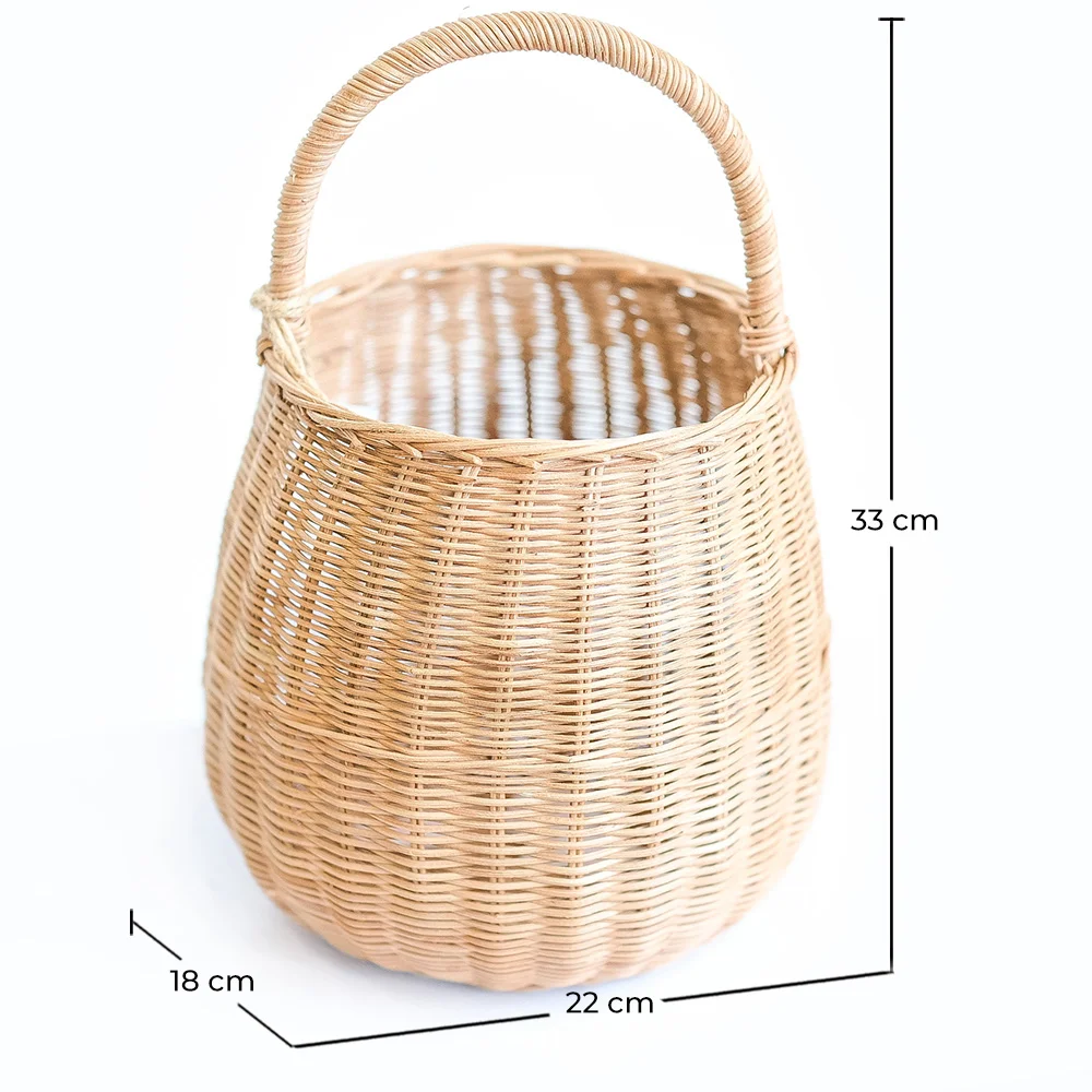 Rattan Basket with Handle - 33x22CM - Vernu image 10