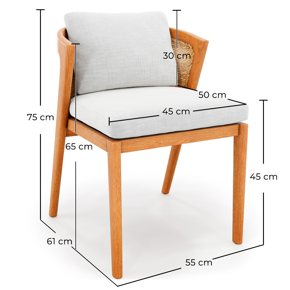 Outdoor Teak Dining Chair with Cushions - Esther image 10