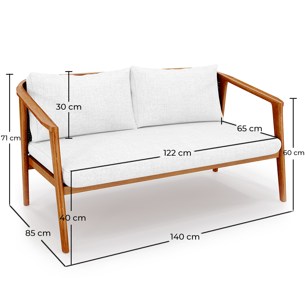 Outdoor Teak Wood Sofa - 140 CM - Bamas image 10