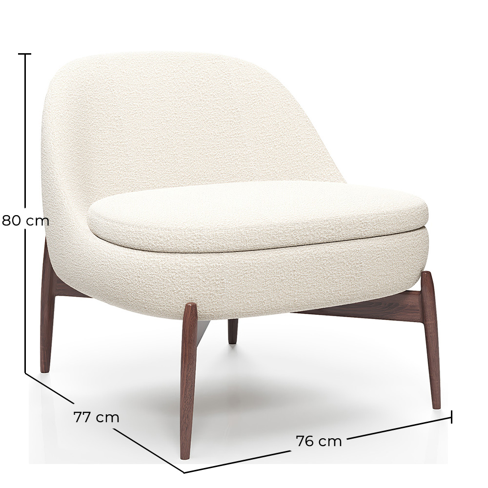 Curved Scandinavian Design Upholstered Armchair - Larseen image 10