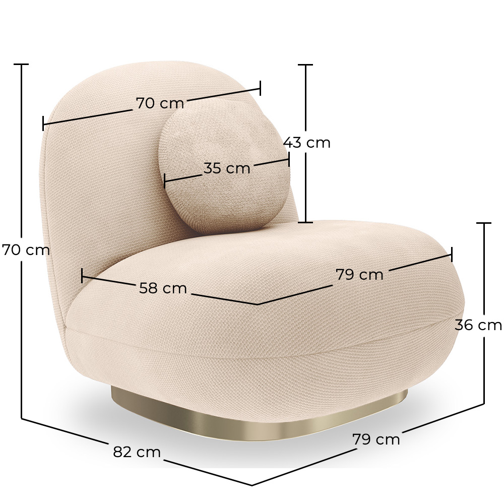 Curved Contemporary Style Design Armchair Upholstered in Chenille - Larry image 10