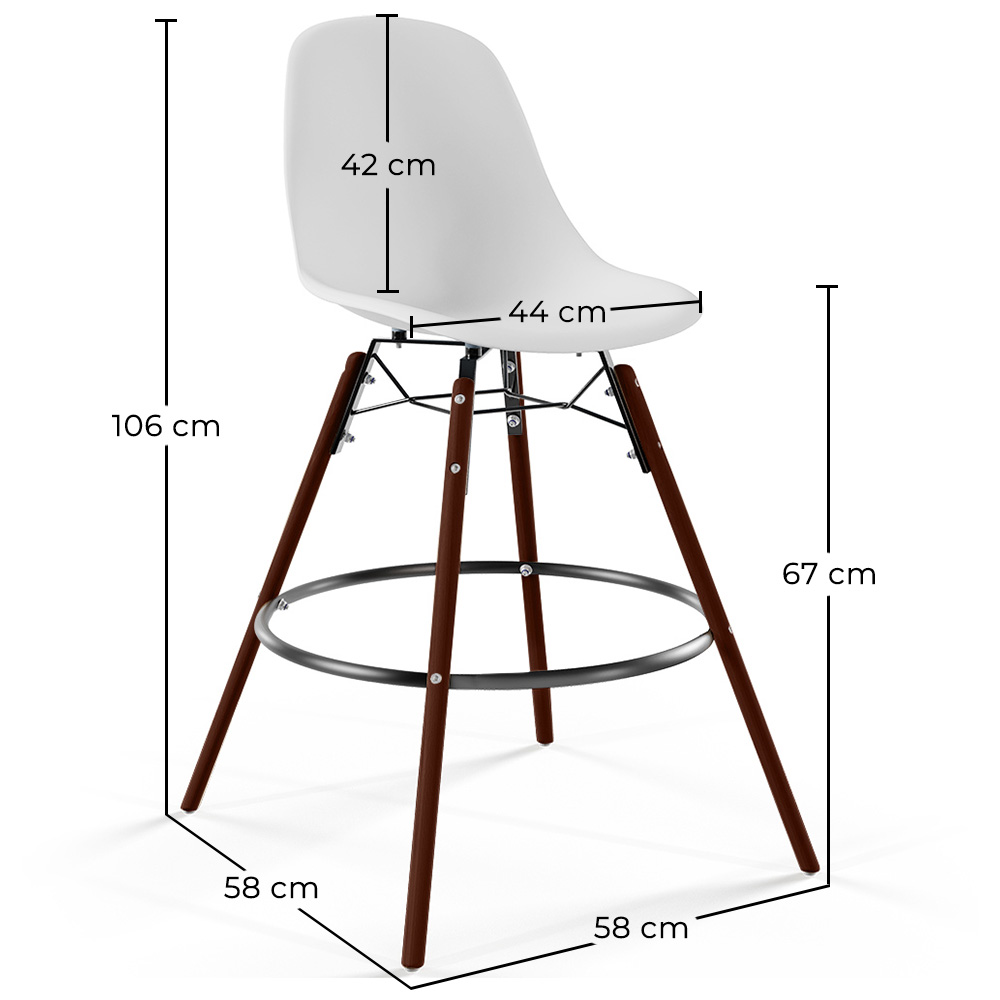 Dining Stools - Scandinavian Design - Dark Wood Legs - Pack of 4 - Skögur image 10