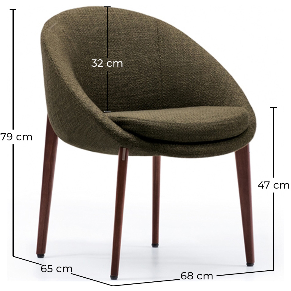 Upholstered Dining Chair with Wooden Legs - Modern Design for Luxury Restaurants and Hotels image 10