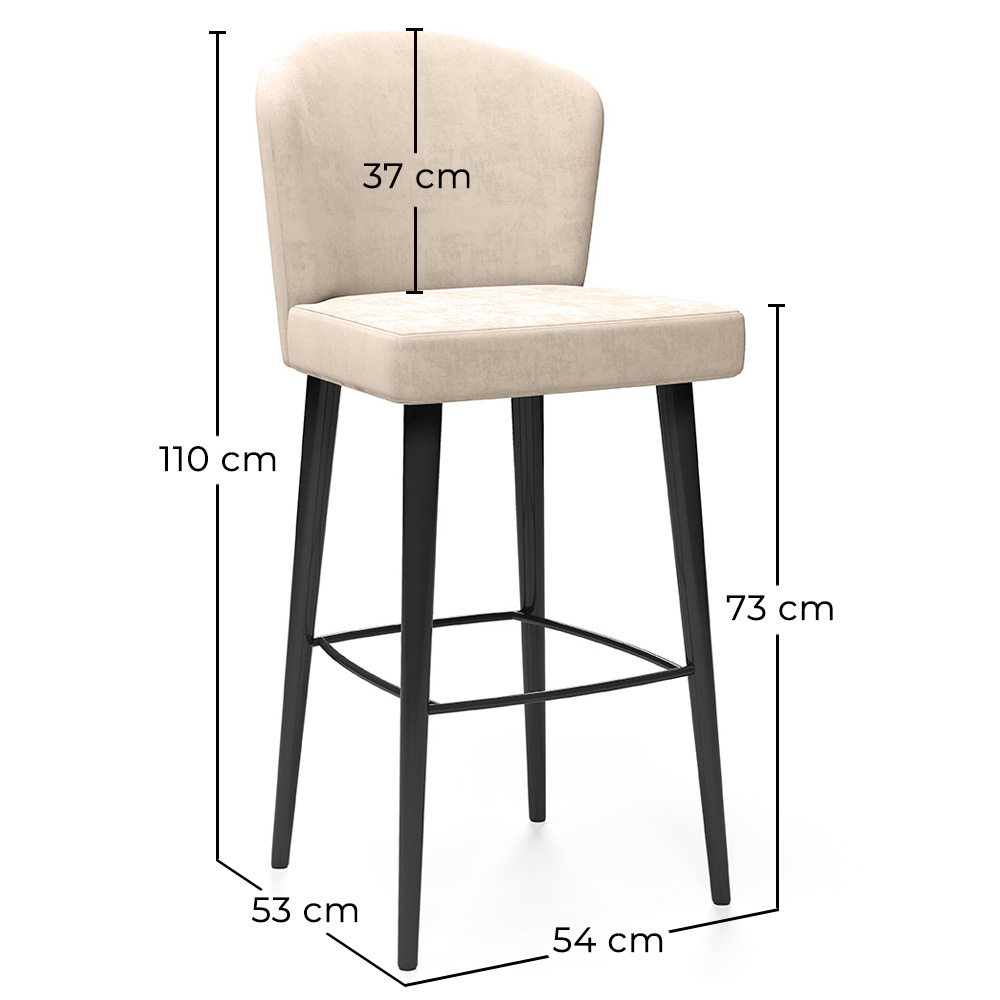 Velvet Upholstered Bar Stool - Modern and Premium Design for Restaurants, Hotels, and Homes - Velvet Icon image 10