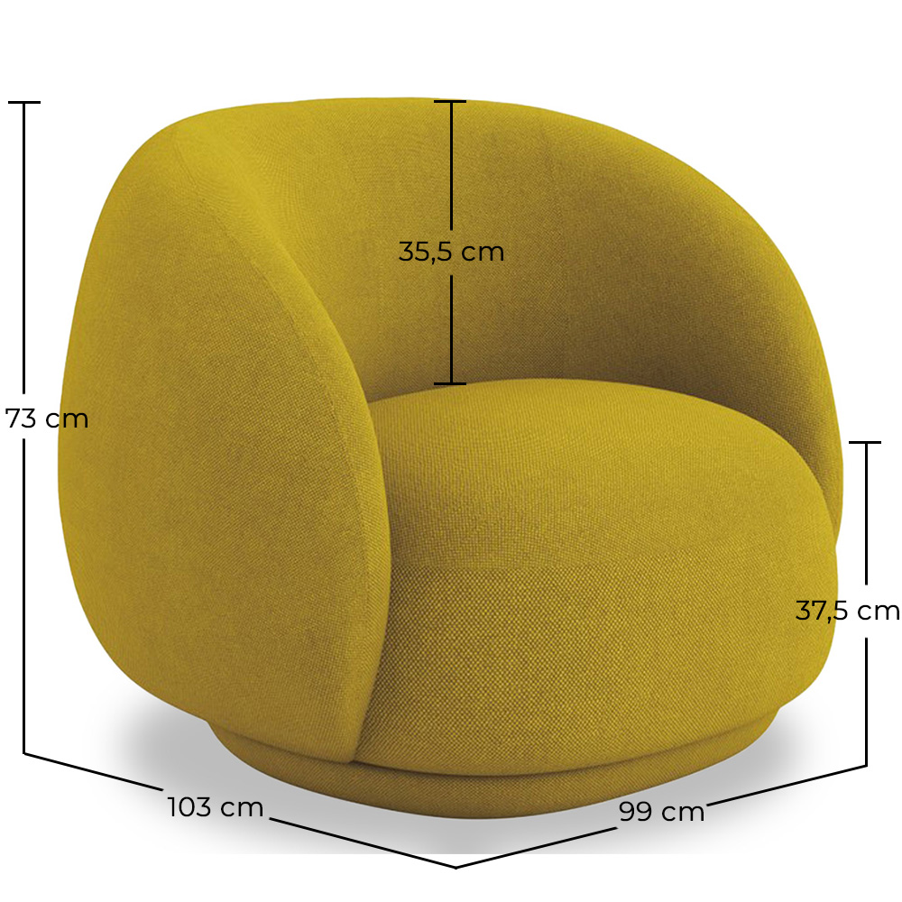 Enveloping Upholstered Armchair - Modern Curved Style - Bobby image 10