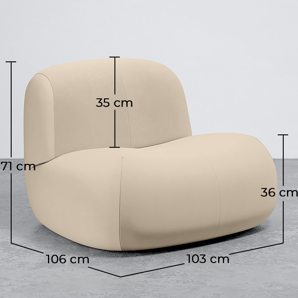 Modern Minimalist Curved Design Velvet Upholstered Armchair - Comfort and Contemporary Style - Büba image 10