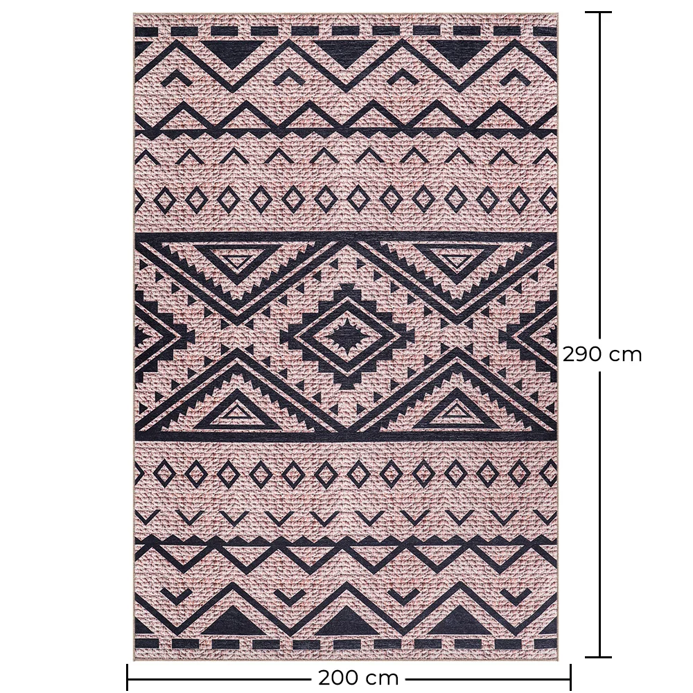 Vintage Geometric Tribal Rug – (290x200 cm) – Cinder image 10