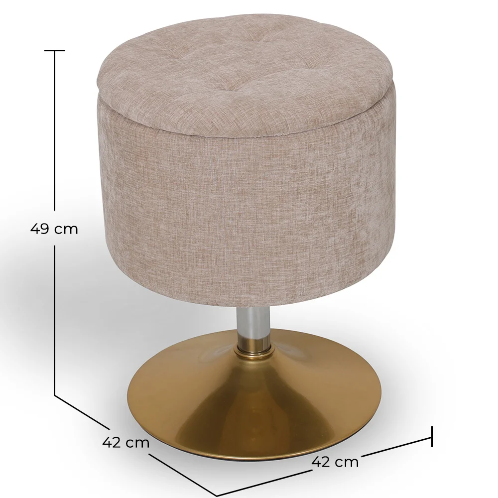 Stool With Storage Upholstered In Chenille - Tony image 10