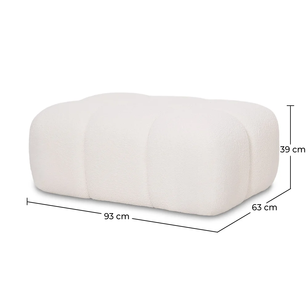 Modular Pouf Upholstered In Bouclé Fabric - Modern Design (93х63) – Compatible With Bianca Modular Sofa image 10