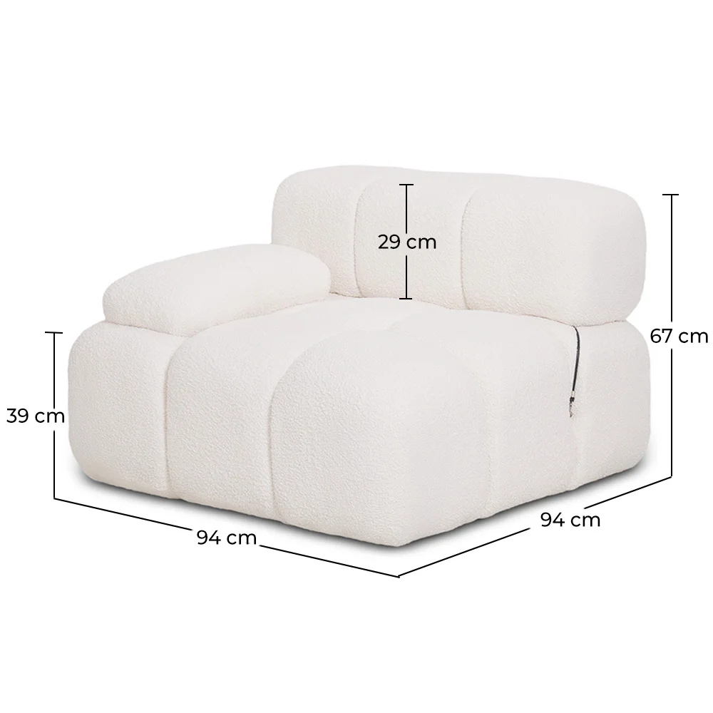 Right Corner Armchair - Upholstered In Bouclé Fabric - Compatible With Bianca Modular Sofa image 10