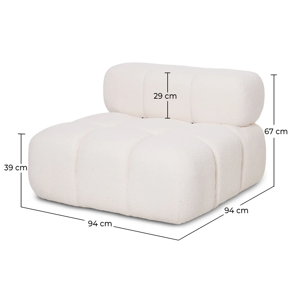 Armchair Upholstered In Bouclé Fabric - Compatible With Bianca Modular Sofa image 10