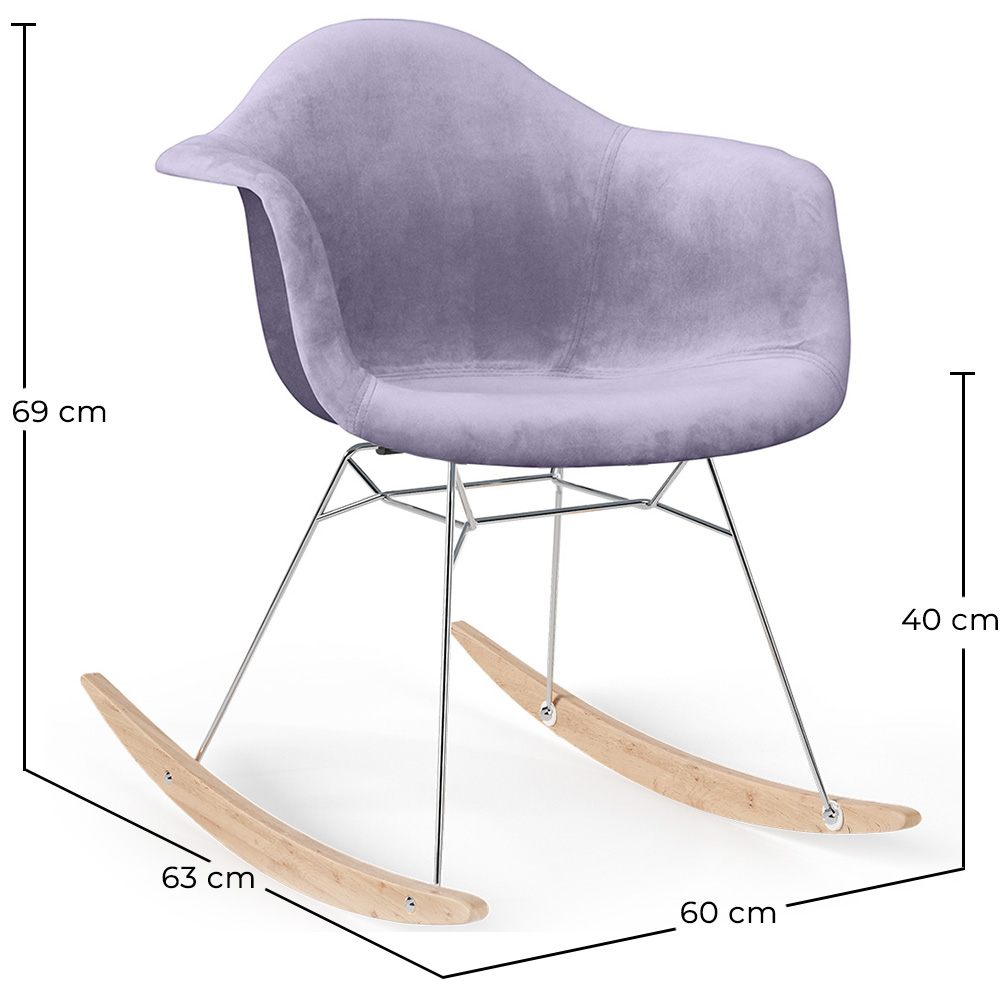 Rocking Chair Modern Fabric Upholstered – Nordic Style - Nordika image 10