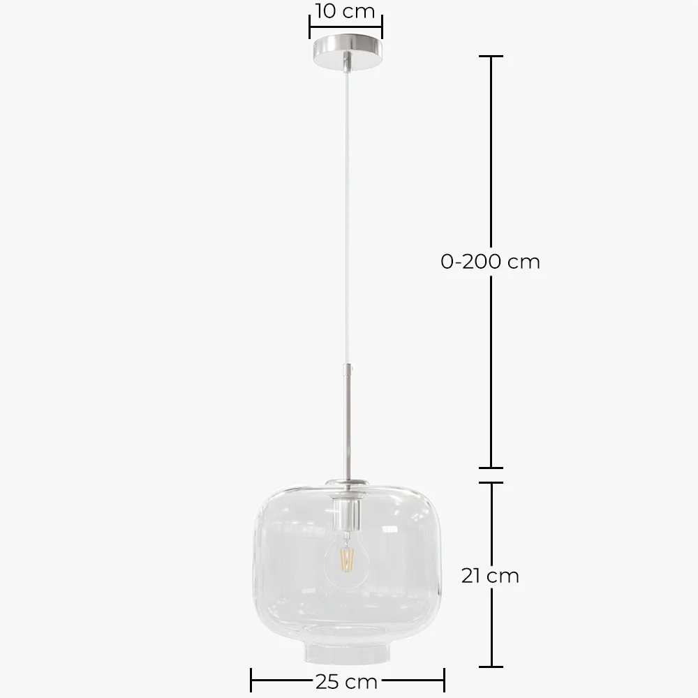Modern Glass Pendant Lamp - Adjustable Cable - Dewers image 10