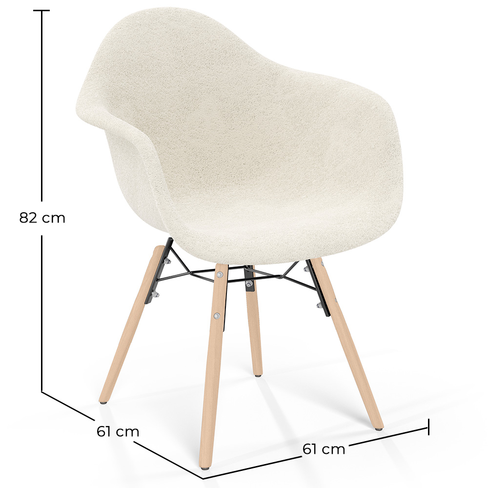 Chair with arms - Upholstered bouclé - Scandinavian - Dining room, office or waiting room - Nordika image 10