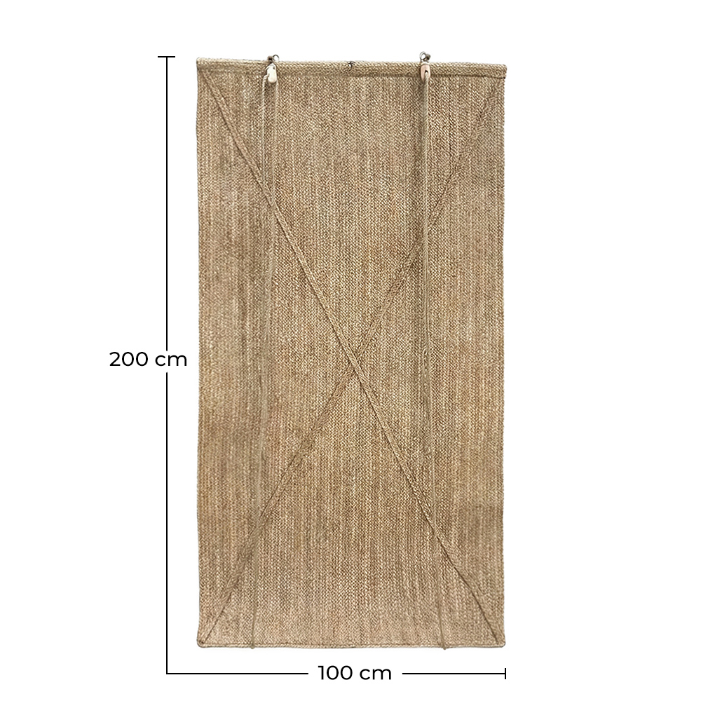 Store enrouleur extérieur 200x100 cm – Rideau en herbe de mer – Protection solaire et intimité