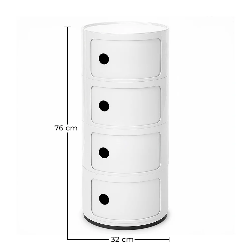 Plastic Storage Chest - 4 Drawers - Modern Glossy Organizer - New Caracas 4 image 10