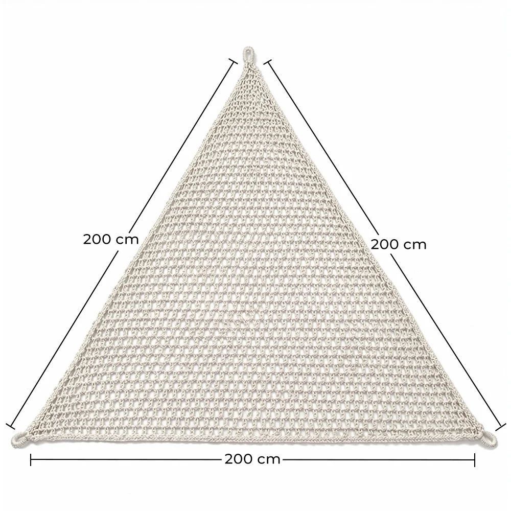 Awning 2x2x2M Macramé - 100 % Natural shade sail image 10