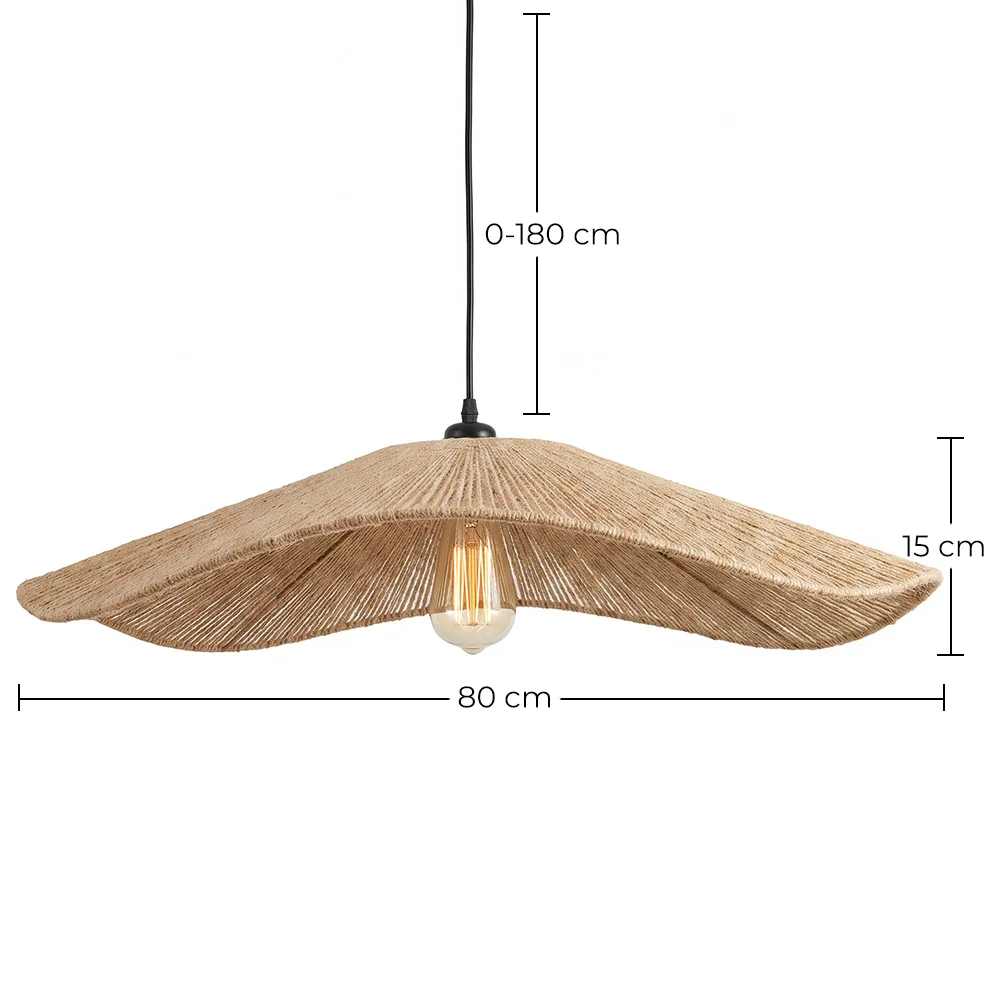 Pendant Light Natural Rope Boho Style – Modern Handcrafted Design - Yer image 10