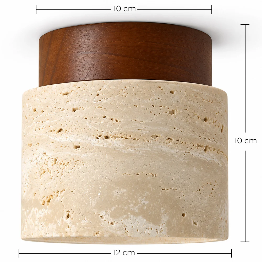 Ceiling Light – Flush Mount – Wood & Travertine – Léonie image 10