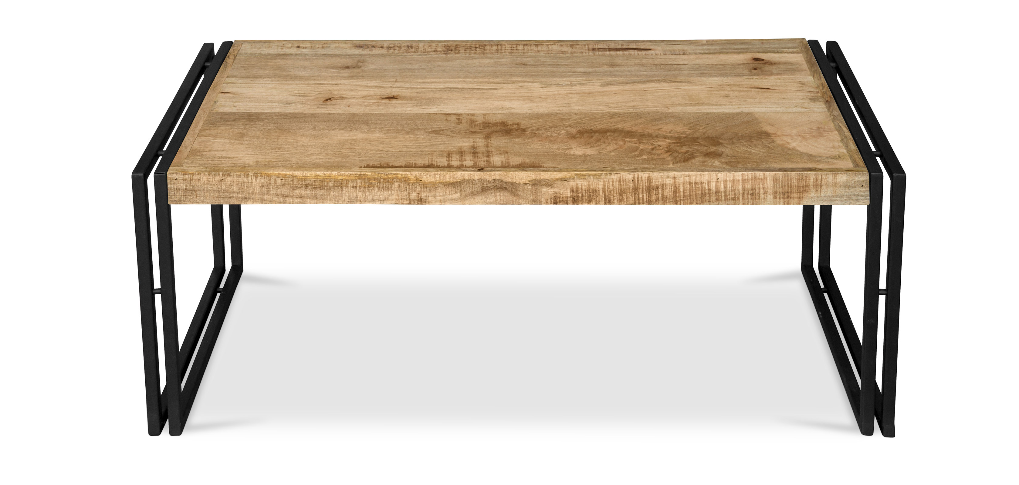 Buy Onawa vintage industrial style large coffee table Natural wood 58469 in the UK Privatefloor