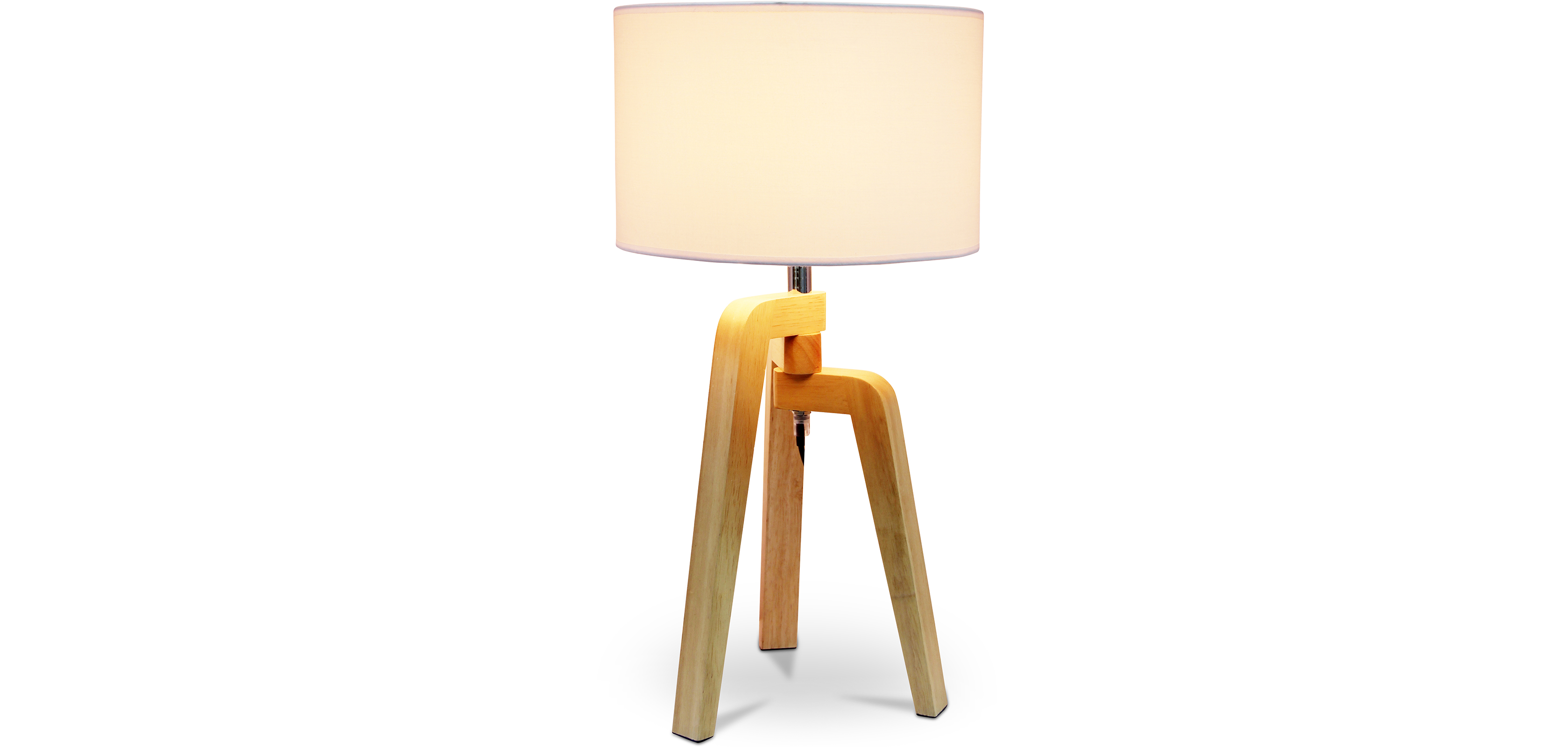 Tripod Desk Lamp Wooden Base Nordic Style