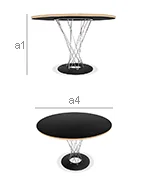 Dining Table Round Wooden with Steel Legs - Hoffman image 10
