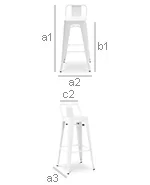 Stylix stool with small backrest - 76cm image 10