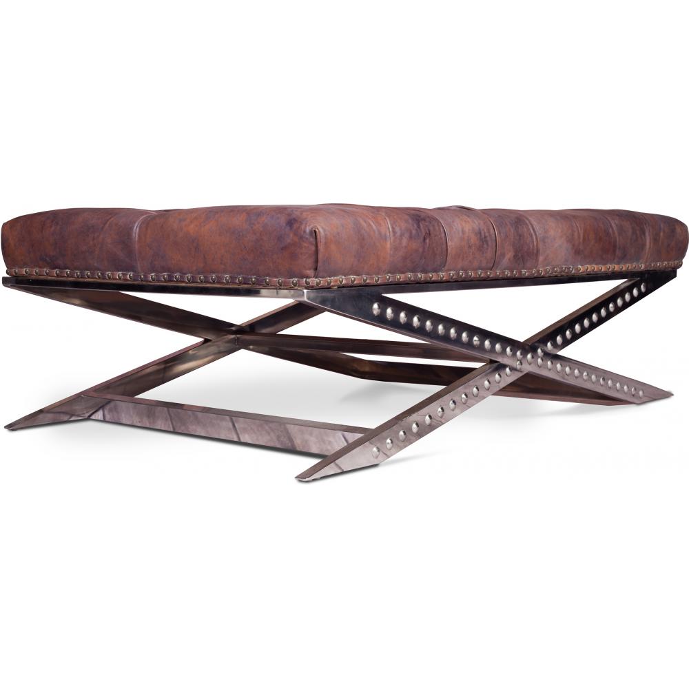 Buy Vintage Quilted Ottoman - Premium Leather Vintage brown 36719 in the Europe | Privatefloor