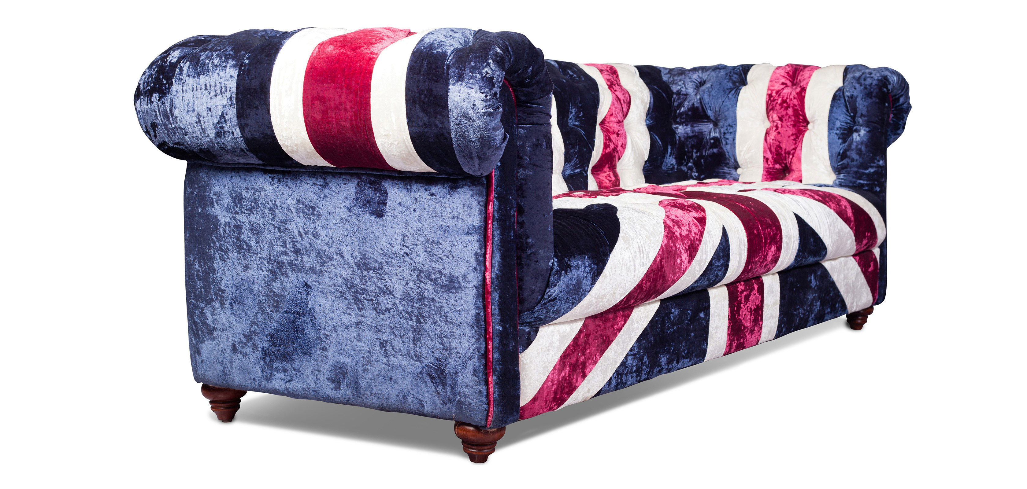 Buy Union Jack Chesterfield Sofa Velvet Multicolour 36724 in the