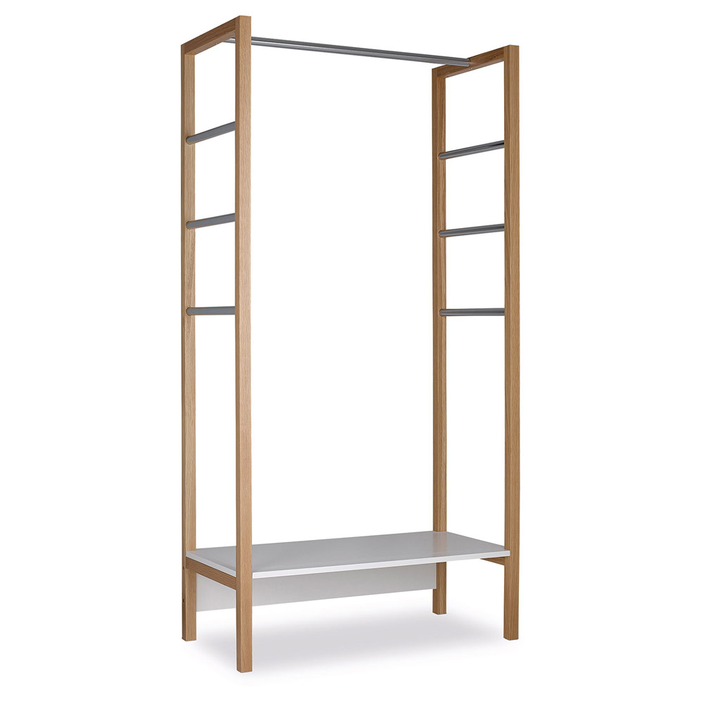 Buy Scandinavian style wooden and metal coat rack Natural wood 59136 in