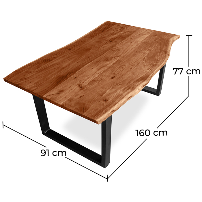 Industrial solid wood dining table - Natural wood 59291 in the Europe | Privatefloor