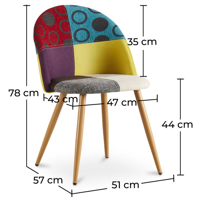 Patchwork top dining chairs